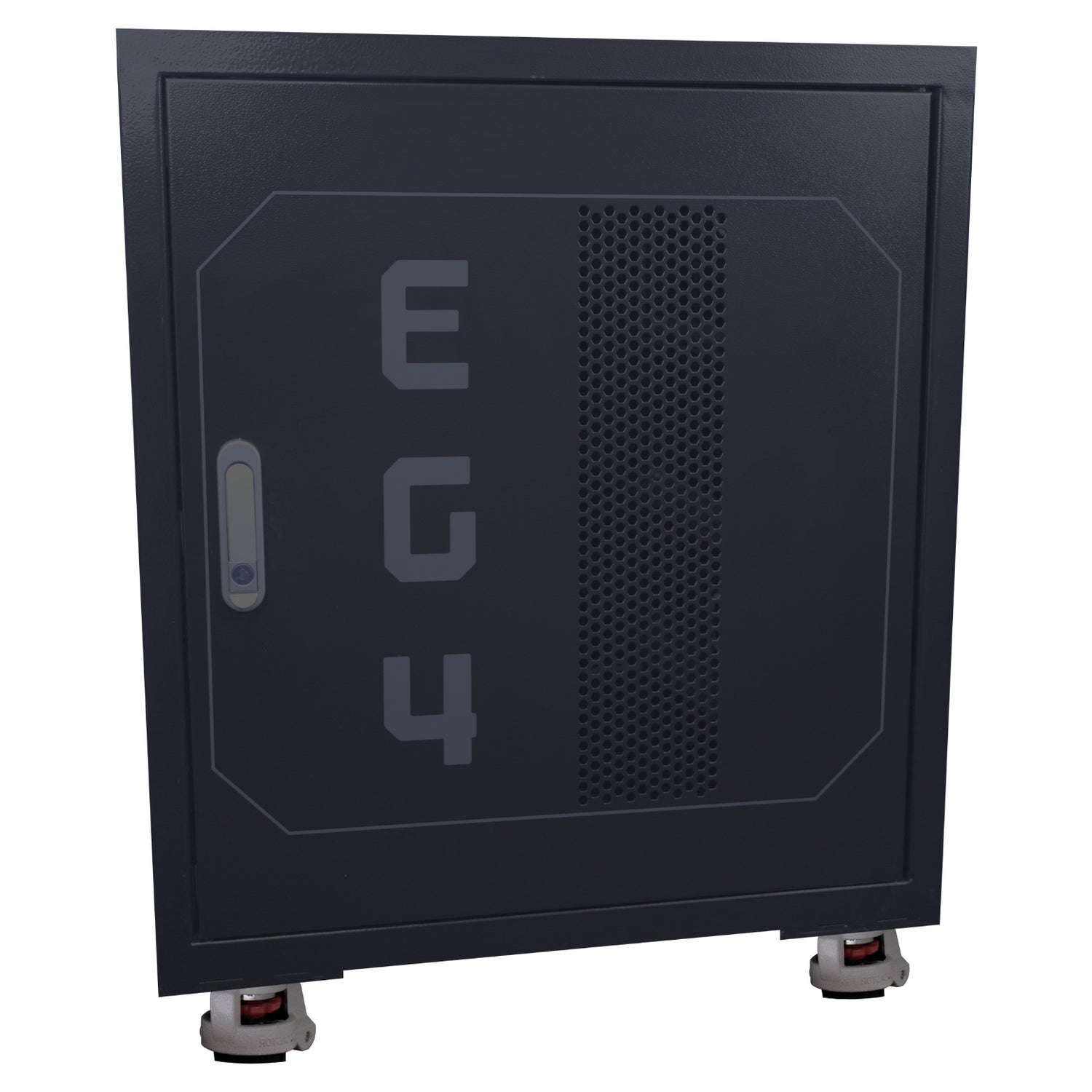 EG4 3-Slot Battery Rack with locking front door and built-in 300A busbars for home and commercial energy storage