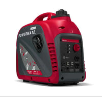 A red and black Generac Powermate inverter generator.