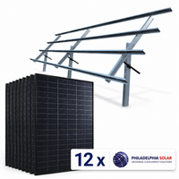 5.4kW Ground Mount Solar Kit - (12) Philadelphia 450W Bifacial Solar Panels, Sinclair Sky Rack 2.0 & Plans