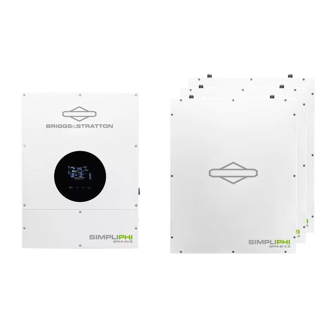 Simpliphi SPHI-ESS-15-6 Energy Storage System: 3 Batteries, 14.94 kWh, AC or DC