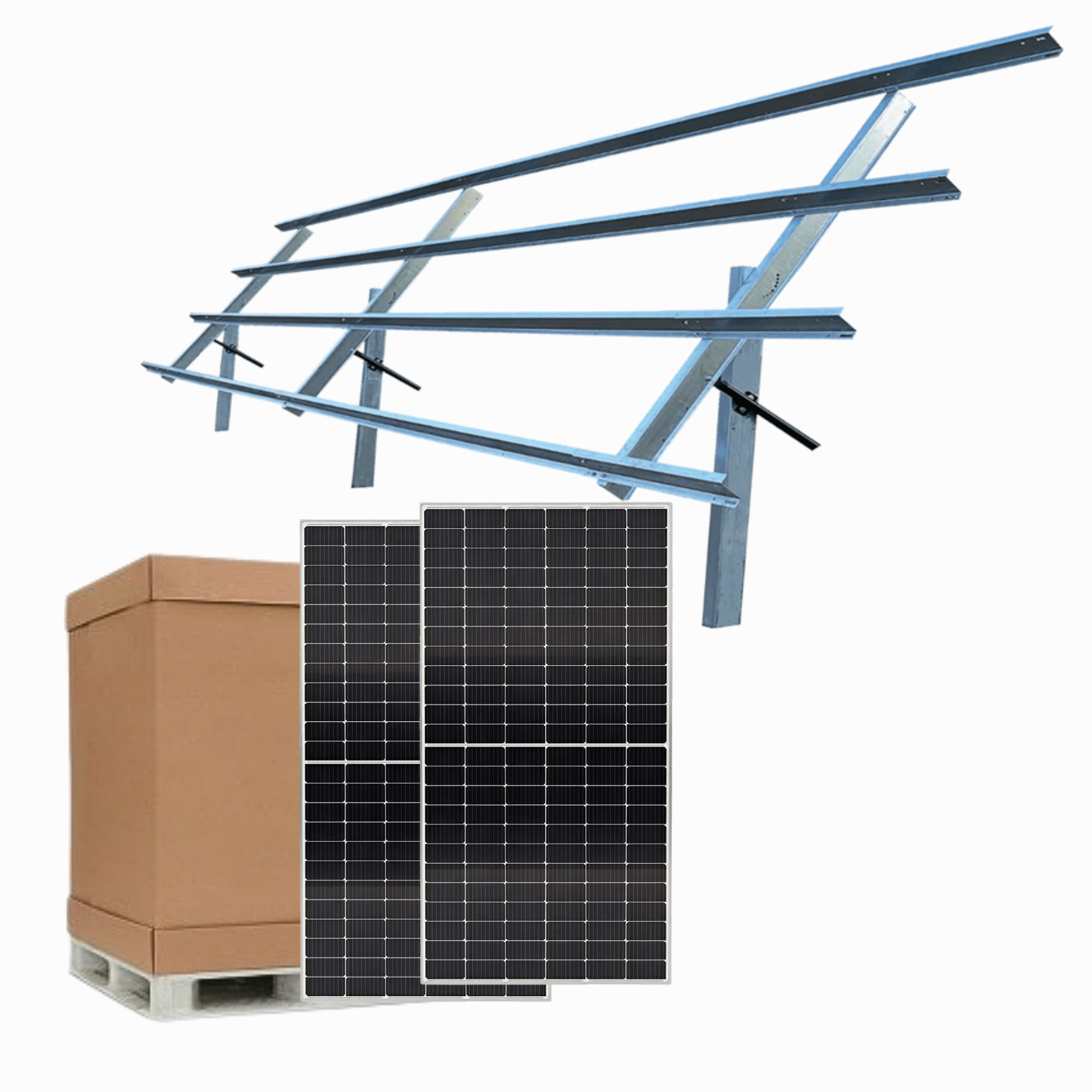 7.2kW Solar Kit - Sinclair Sky Rack 2.0 Ground Mount + (16) HT-SAAE 450W Panels (Seasonal Adjust) - Sinclair Solar Bundles
