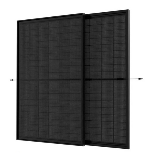 Black solar panel on a white background
