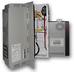 Midnite Solar MNE175 Apollo Inverter Gray Steel Power Panel w/ 175amp Breaker — side angle