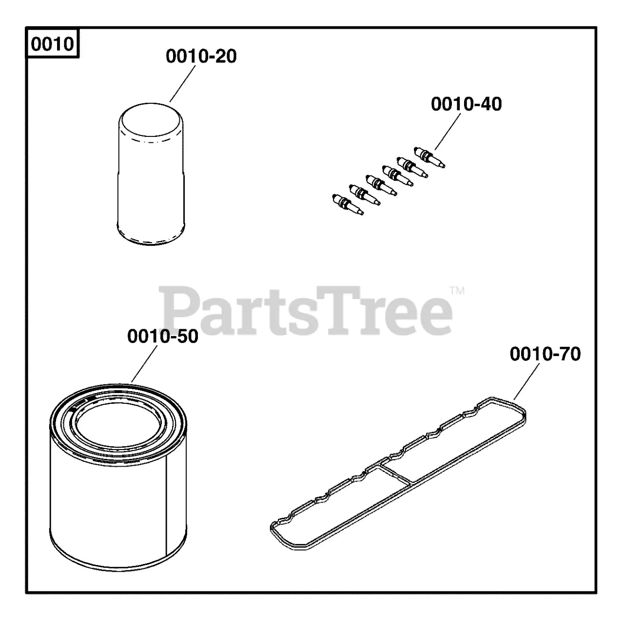 Briggs and Stratton 200kW Maintenance Kit, 11.1L Engine - 6529 (kit diagram)