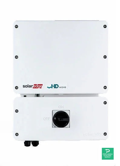 SolarEdge HD-Wave SE10000H-US inverter front view with on-off switch