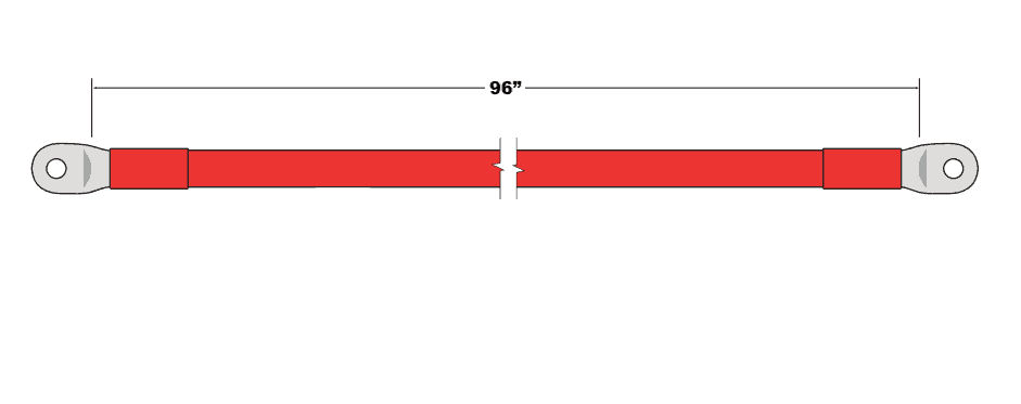 4/0 - 96" Battery Cable - Red