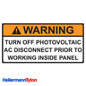 HELLERMANN TYTON Pre-Printed Solar Label, AC DISCONNECT WARN