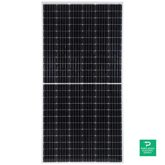 Emmvee 440W Black On Black 120 Half-cell Mono Solar Panel - E440HCM120B — front view