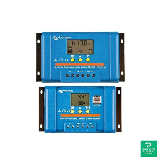 Victron BlueSolar PWM DUO-LCD&USB 12/24V-20A Charge Controller - SCC010020060