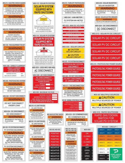 PV Labels Super Adhesive 2020 NEC Compliant Solar Warning Labels - 05-520 2020 — front view