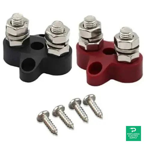Victron Dual Terminal Stud M8-linked set (1 red/1 black) - VBB413020010