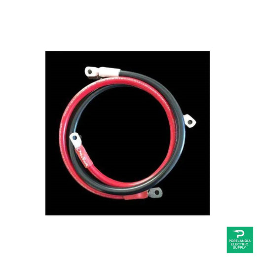 Outback Power FLEXware 175A 36-inch 2/0 AWG DC Ring Terminal Cable w/ White Heat Shrink - FW-CABLE175-36W