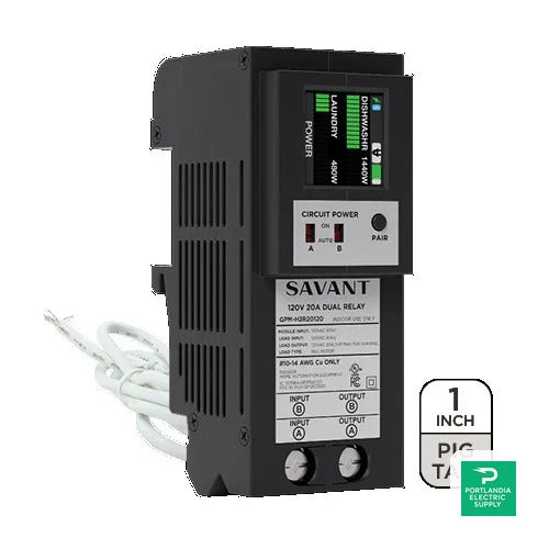 Savant 1 In Dual 20a Power Module Pigtail - GPM-H2R20120-21