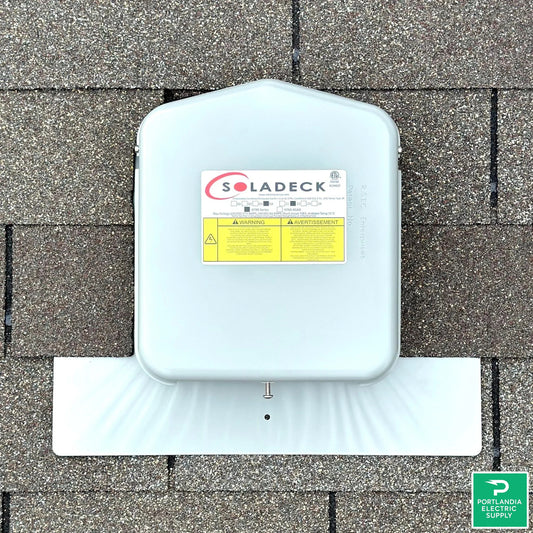 SolaDeck 600V Flashed Combiner/Passthrough Box Grey - SD-0799-5G