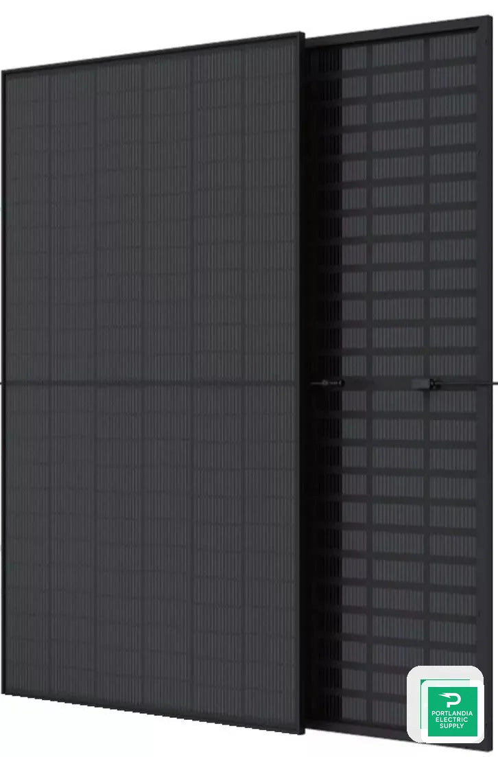 Trina 420W Solar Panel 144 Cell All-Black Bifacial TSM-420NE09RC.05 Clearance — front view