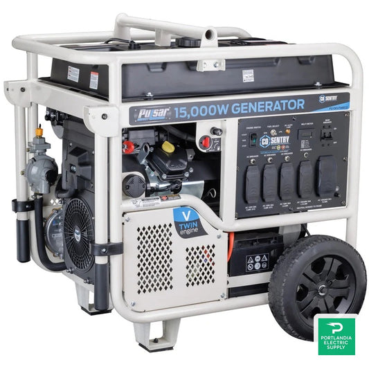 Pulsar CO Sentry Series Portable Generator With Carbon Monoxide Sensor - PG15KVTWBCO — front view