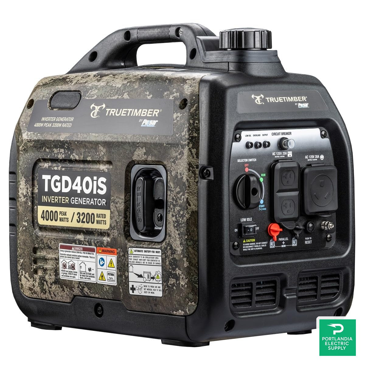 Pulsar True Timber Camo Portable Inverter Generator - TGD40iS