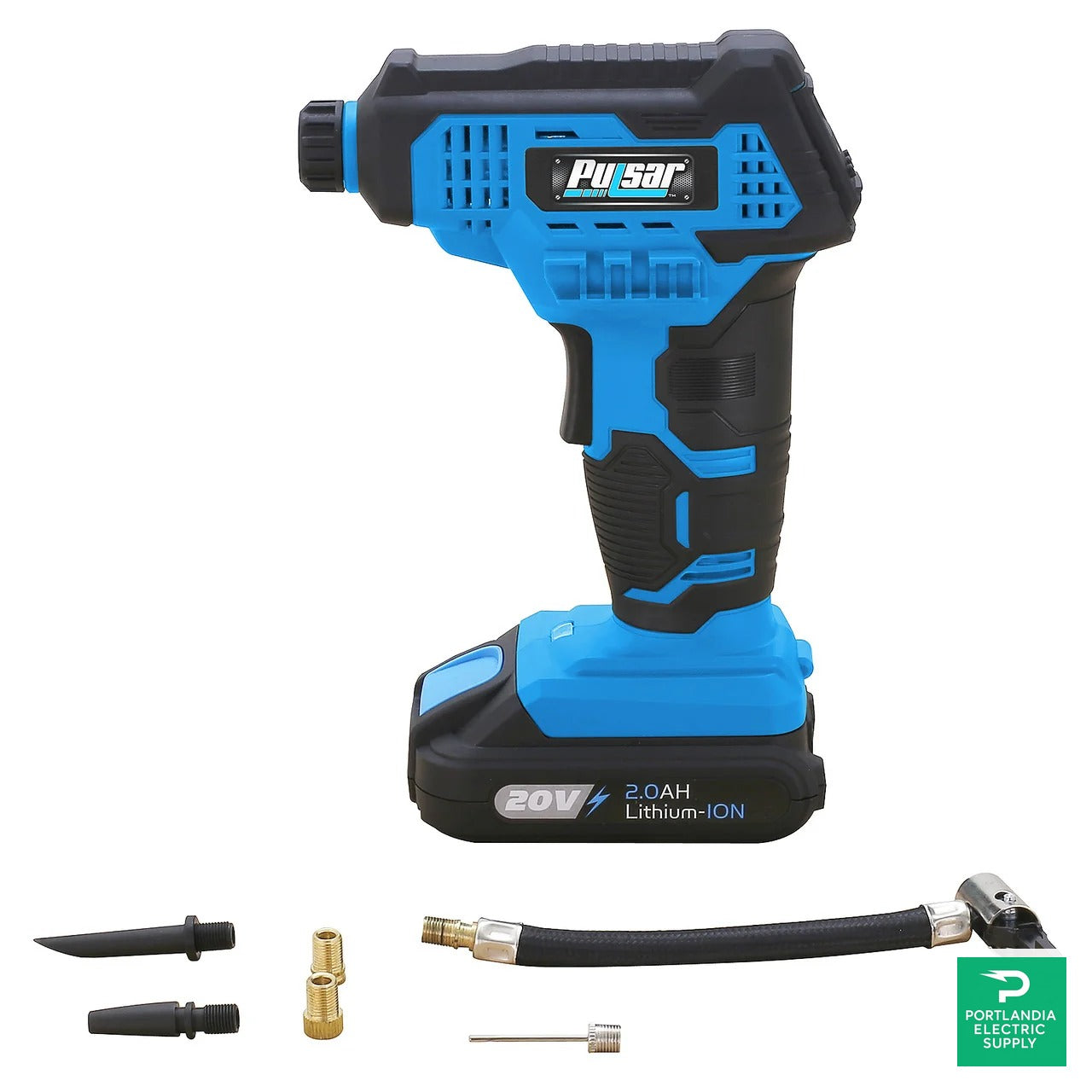 Pulsar 20V Air Pump / Inflator | Lithium-Ion | 2000mAh | Cordless | 0-30psi | Perfect for Tires, Balls, Pool Toys & More - PT2701