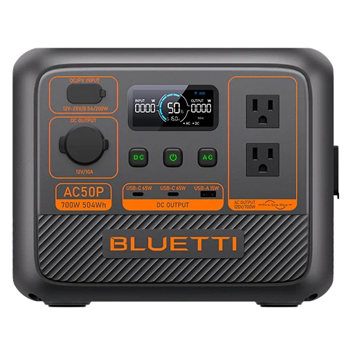BLUETTI Premium 50 AC50P Portable Power Station – 504Wh Capacity, 700W Output P-AC50P-US-GY-BL-010