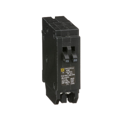 Schneider Electric Homeline Tandem 15A/20A Circuit Breaker HOMT1520