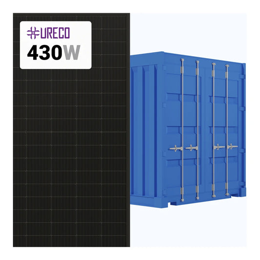 Ureco 430W Solar Panel 108 Cell Bifacial FBF430BFG-BB Commercial 735 per container (Truckload)