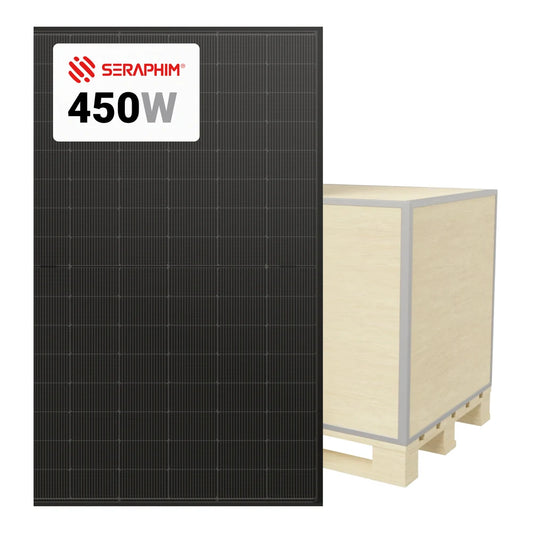 Seraphim 450W (Pallet of 36) Sable TOPCon Solar Panel SRP-450-BTE-BG
