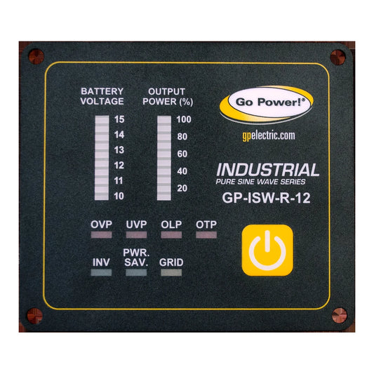 Go Power! INDUSTRIAL PURE SINE WAVE INVERTER REMOTE 12V GP-ISW-R-12