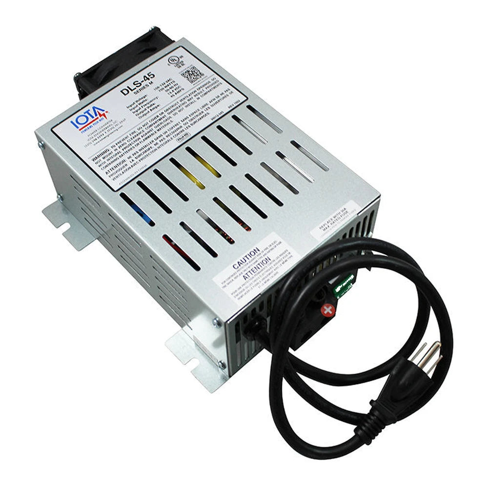 IOTA DLS-45/IQ4, 12 volt 45 amp regulated battery charger/supply with Charge Controller