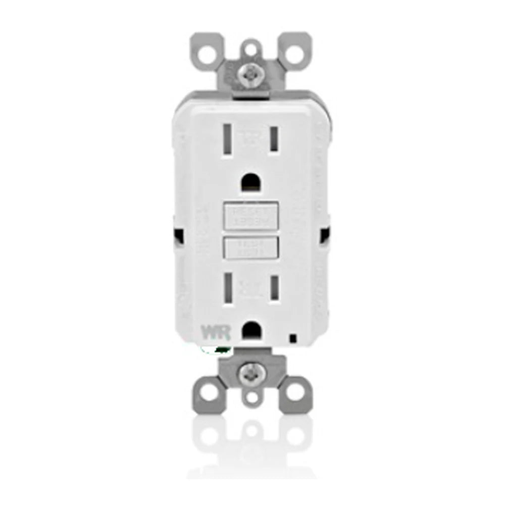 Receptacle, 15amp, GFCI, White, Leviton WT599-W