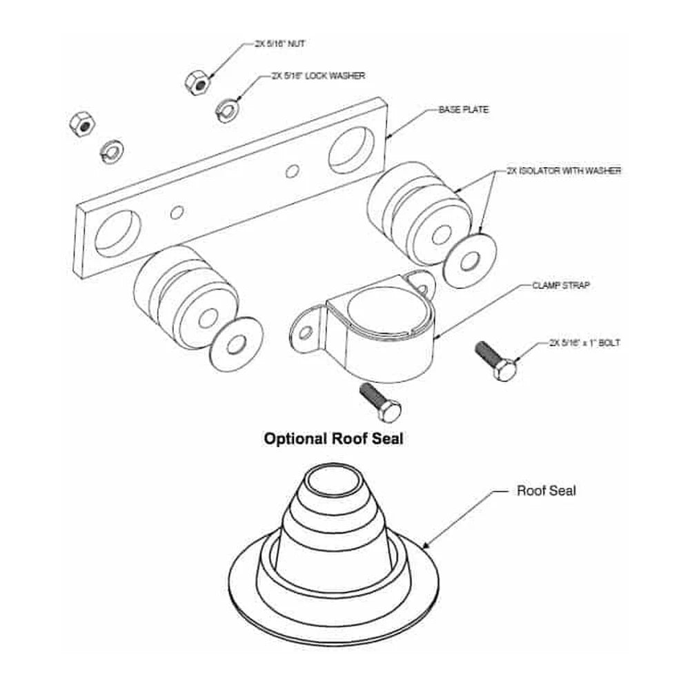 Primus Windpower Roof Kit w/ roof seal for Air Wind Turbines Generators