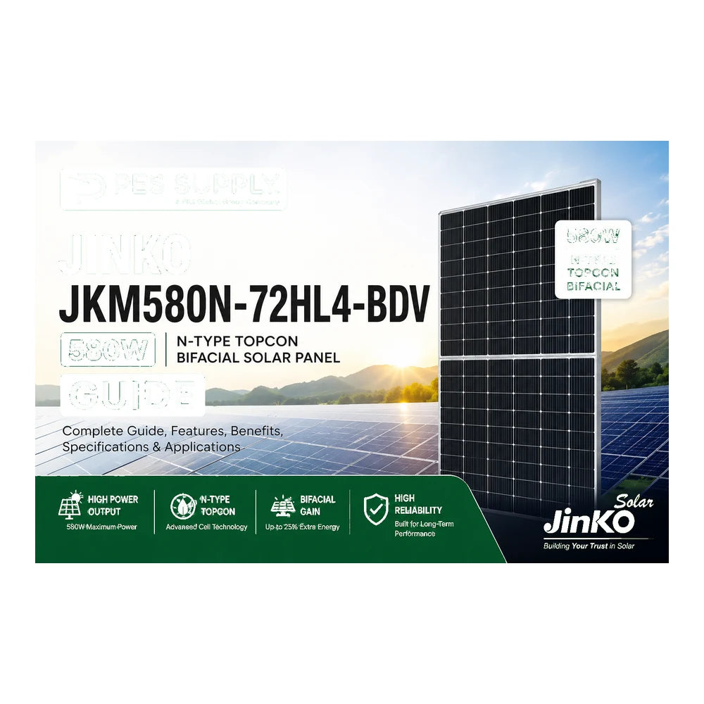 Jinko, 580W Bifacial White Back Sheet 144 Half Cell