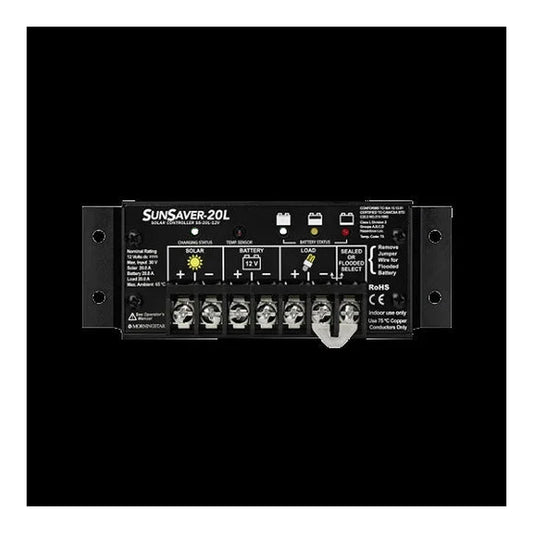 MorningStar SunSaver SS-20L-12V, PWM Charge Controller, 20 Amp, 12 Volt, LVD Low Voltage Override Protection