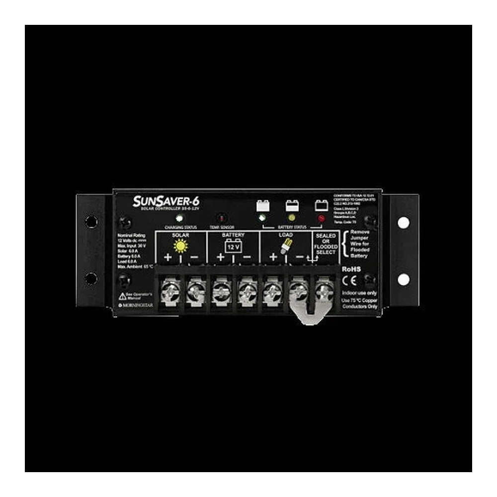 Morningstar SunSaver SS-6-12V, PWM Charge Controller, 6 Amp, 12 Volt