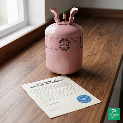 R-22 Refrigerant 30 lb Cylinder — AHRI-700 refrigerant purity certificate, PES Supply