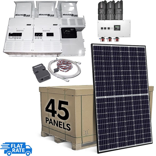 14.18 kW Grid Tied Battery Backup Solar System with Outback Radian and 45x Canadian Solar 315w Panels