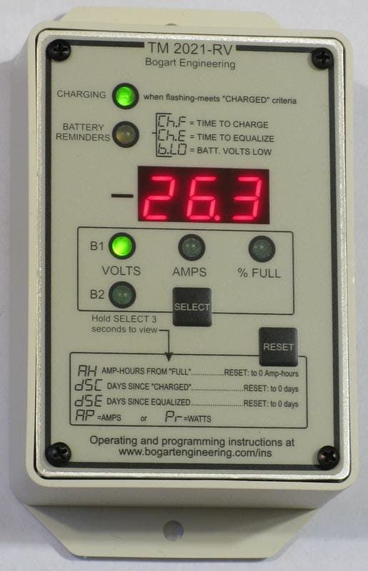 Trimetric 2030-RV-F DC Amp Hour Battery Meter System Monitor — side angle