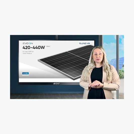 SunEvo Solar SE5-54HBD 420MB — solar module render