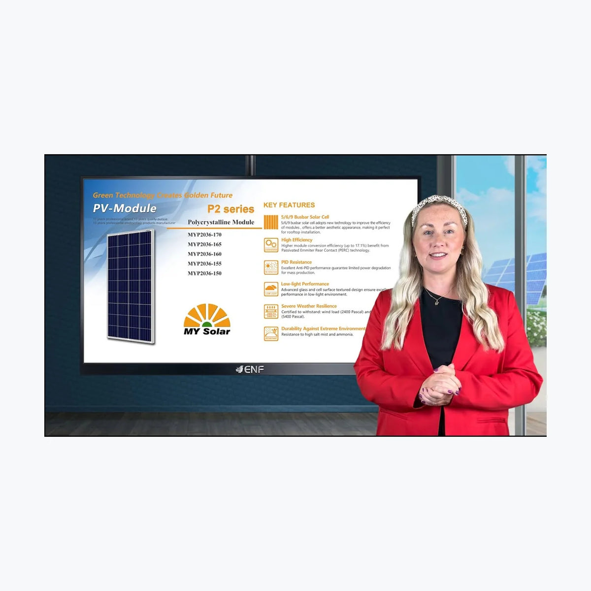MY Solar MYP2036-155 — MY Solar module (ENF-verified)