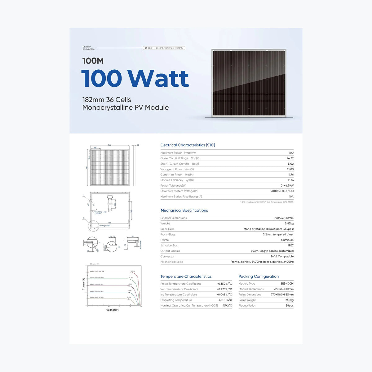 TN Solar TN100M 12V — TN Solar module (ENF-verified)