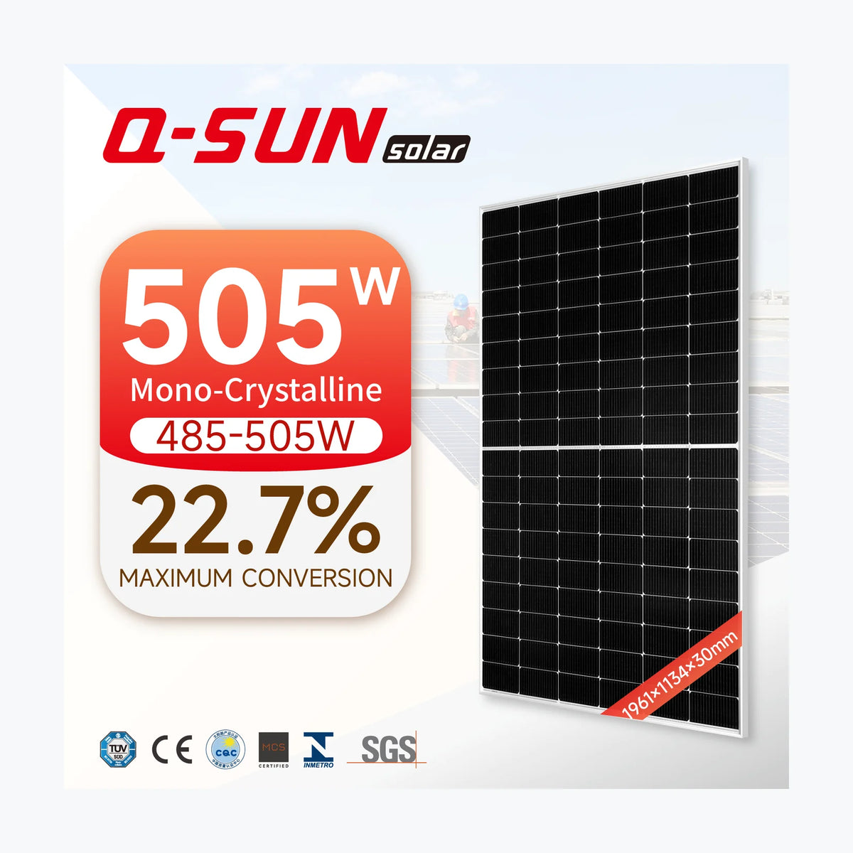 Q-SUN Solar 108-210 QNHT-2 500 — Q-SUN Solar module (ENF-verified)