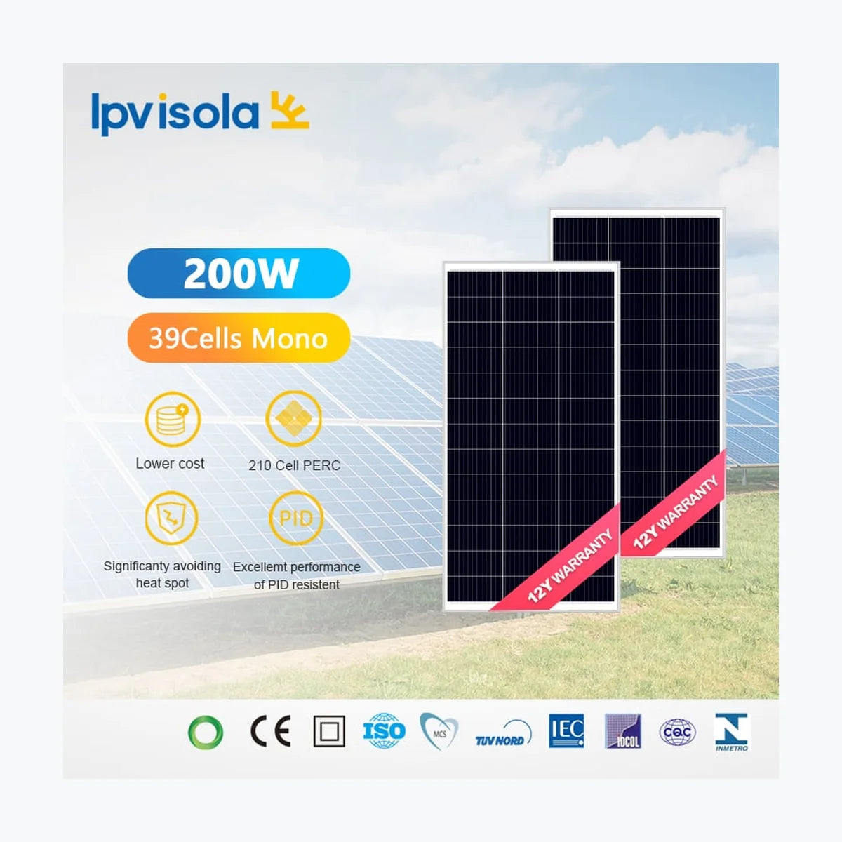 Isola New Energy YH200W-19.5M — Isola New Energy module (ENF-verified)