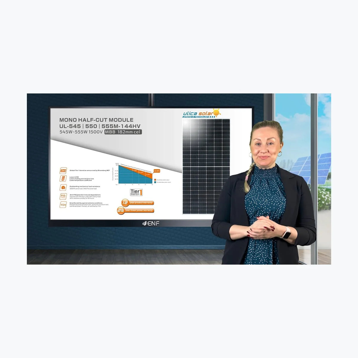 Ulica Solar UL-545M-144HV — Ulica Solar module (ENF-verified)