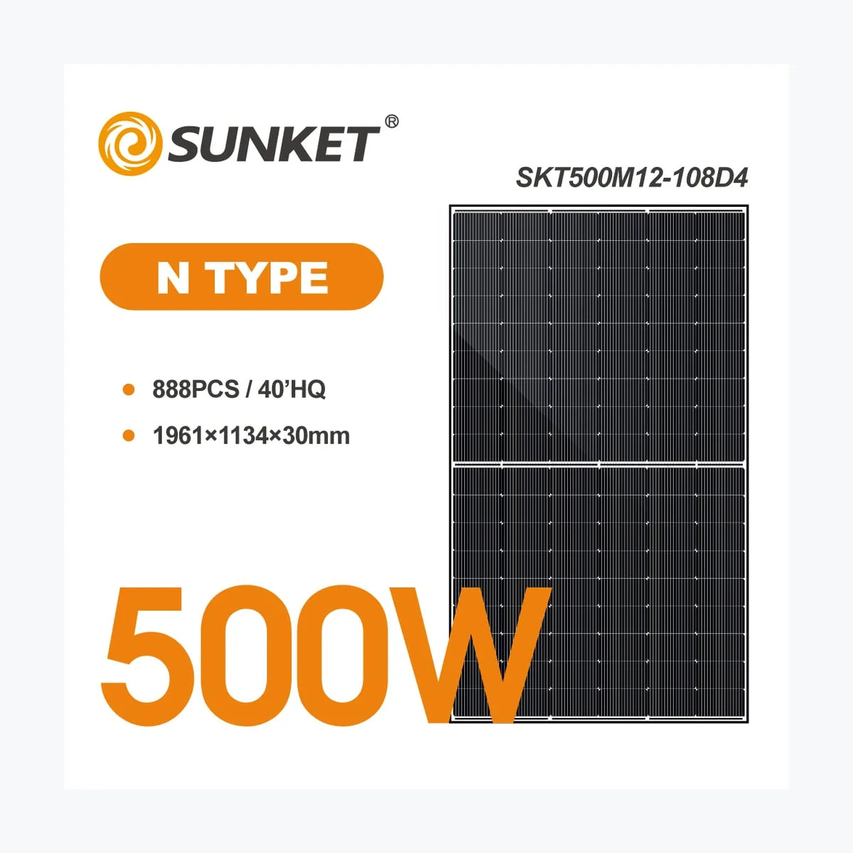 Sunket New Energy SKT500M12-108D4 — Sunket New Energy module (ENF-verified)