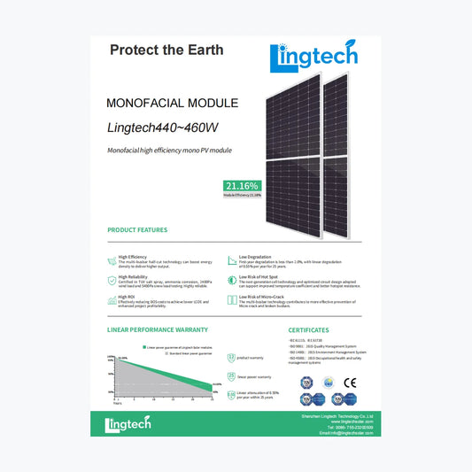 Lingtech Solar 440~460W — Lingtech Solar module (ENF-verified)