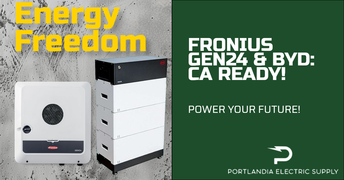A high-performance Fronius GEN24 inverter paired with a BYD battery, providing reliable solar energy storage. Now approved for use in California homes and businesses, ensuring energy independence and efficiency.