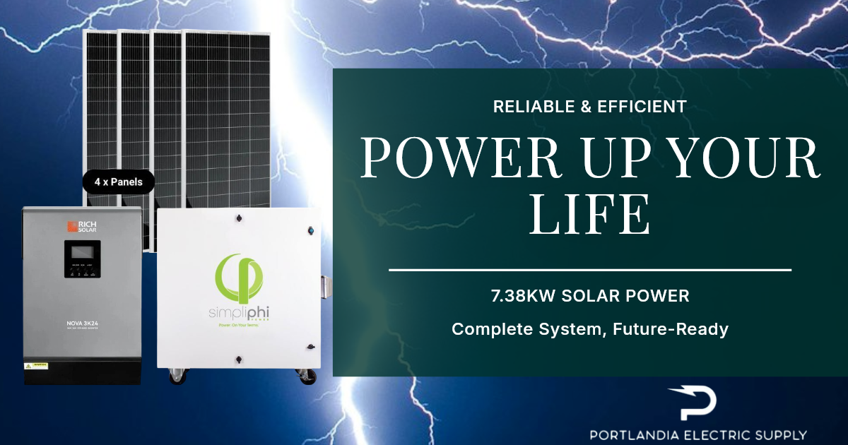 7.38kW Complete Solar Power System with 18 x 410W mono panels and lithium battery bank