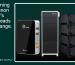 Illustration of Renon Power Energy Storage Systems (EStation) integrated into a smart city grid with EV charging stations, solar panels, and modern infrastructure.